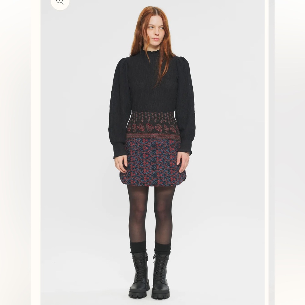 Antik Batik Irina Printed Skirt - Black Floral